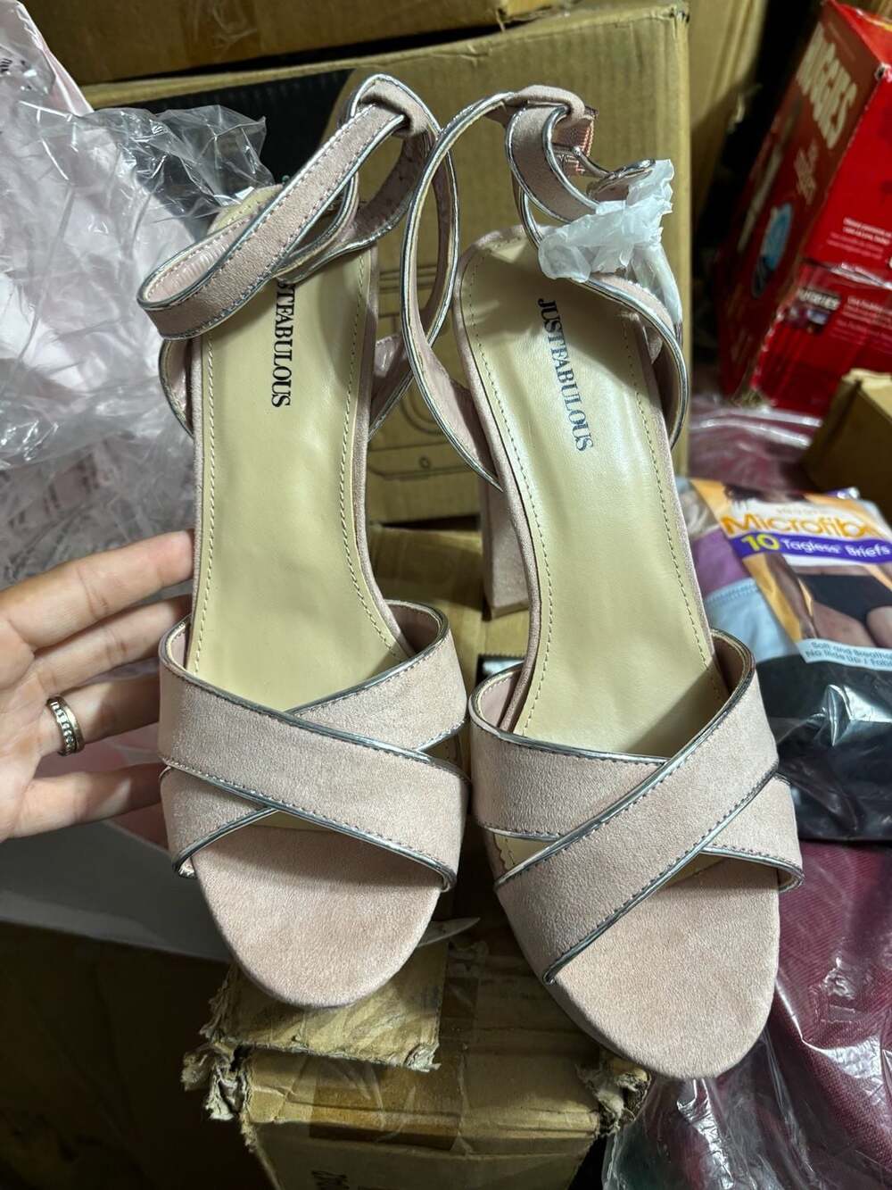 Women's Just Fabulous Maddelena Platform Sandals in blush pink